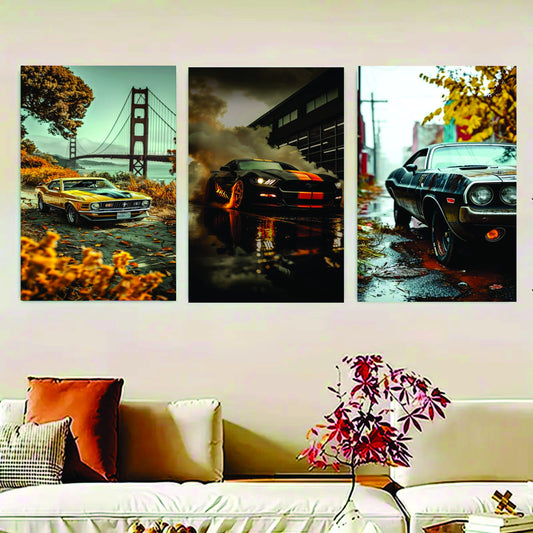 Set of 3 Luxury Car Art