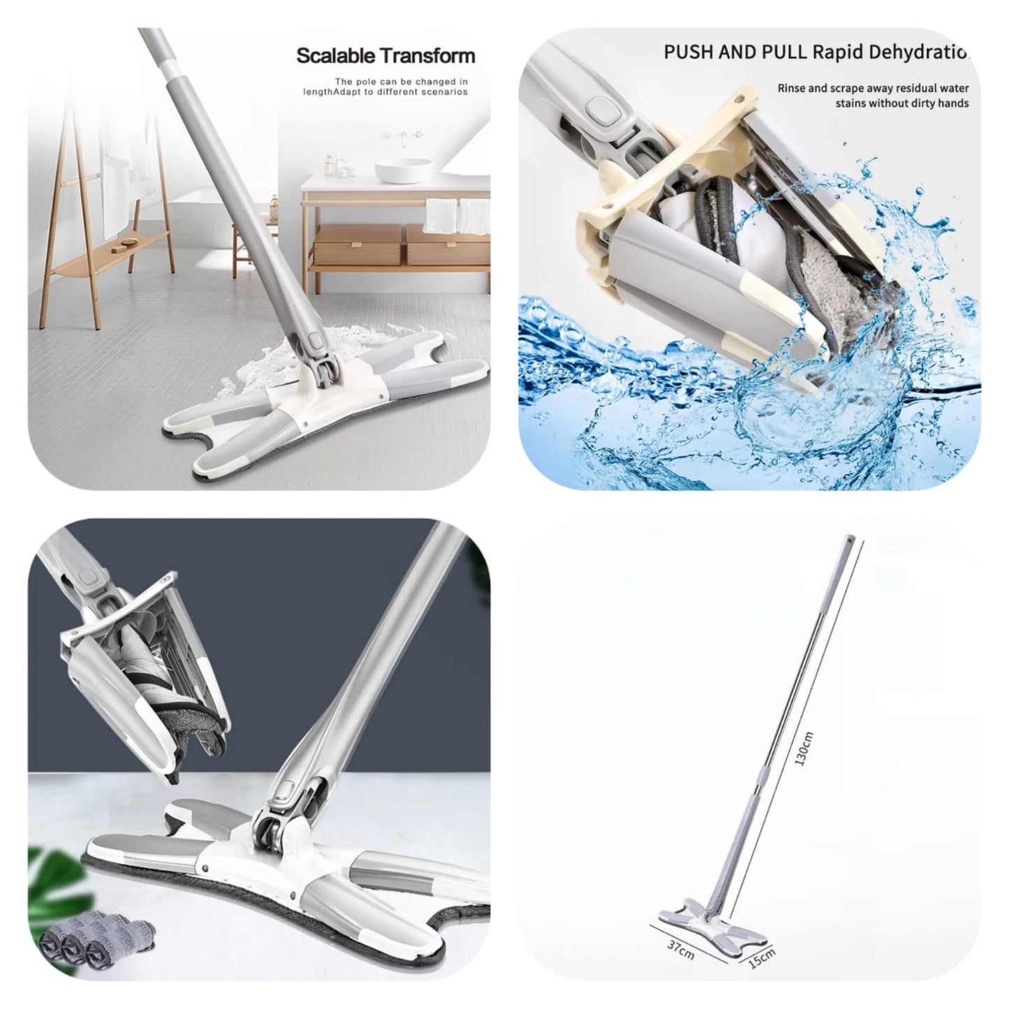 X Mop Manual Hand-Free Flat Squeeze Mop