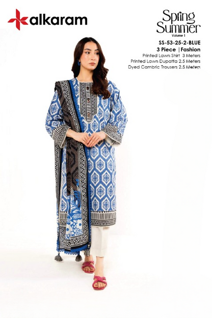 Alkaram Lawn | Unstitched 3 Pcs