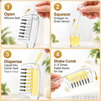 Emporium Bazaar Hair Oil Applicator Comb – Refilling Steps with Oil-Filling Dropper | Pakistan