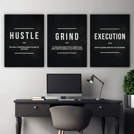 Set of 3 Motivational Wooden Art