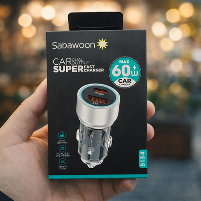 60W Fast Car Charger (PD + USB)