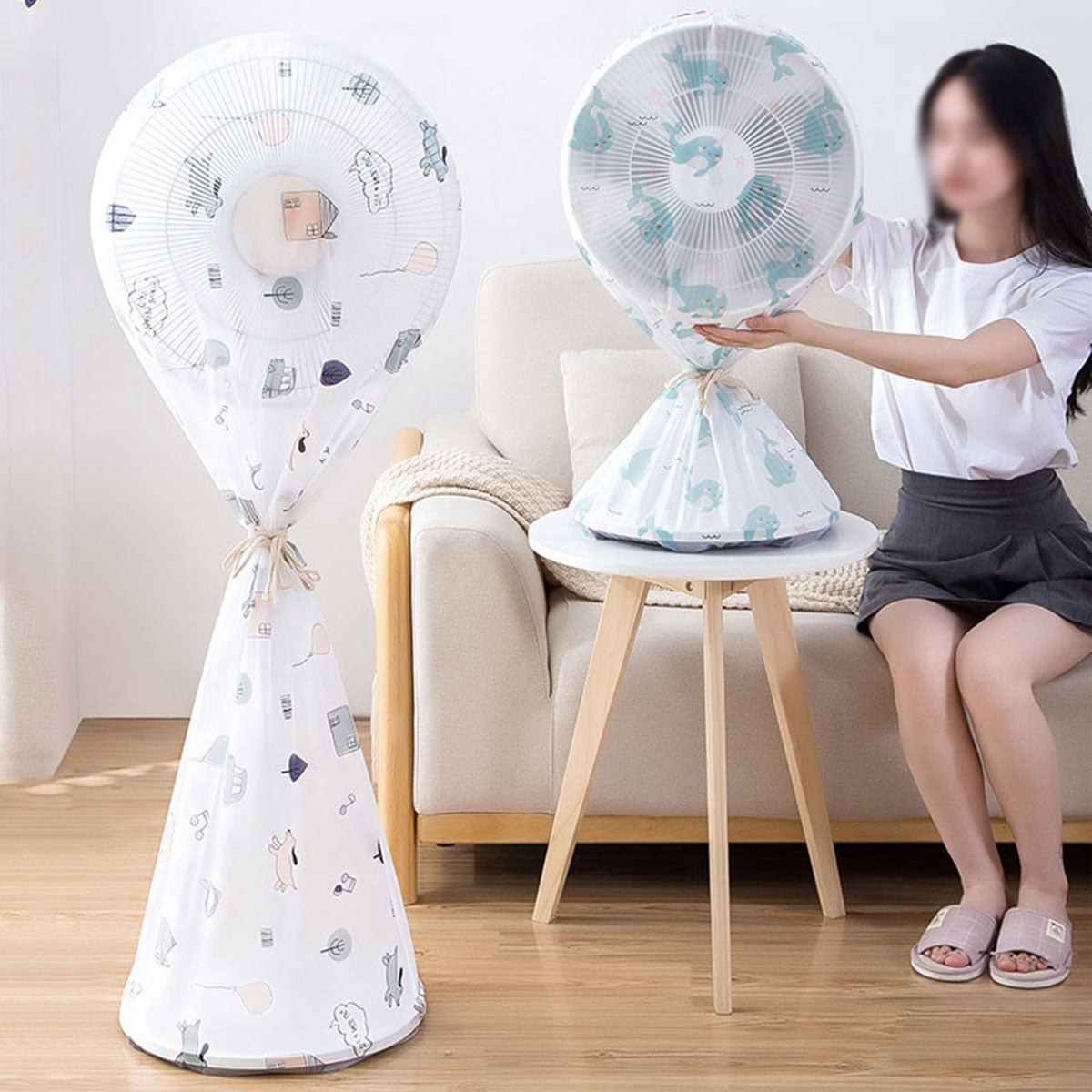 Dust Protection Fan Cover with Colorful Pattern Design