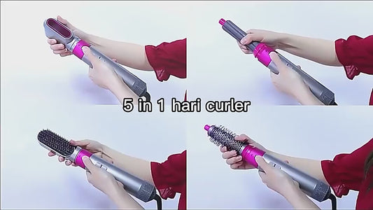 5 in 1 Hair Styler Brush – Hair Dryer, Curler, Straightener & Volumizer